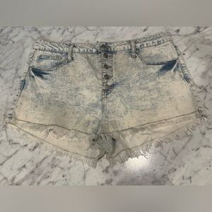 Altar'd State Light Wash Frayed Jean Shorts